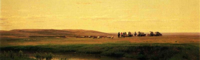 A Wagon Train on the Plains, Platte River